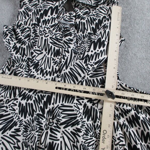 Nooworks Peter Pan Zig Zag Pattern Dress Black Womens Small Sleeveless Vacation - Picture 4 of 7